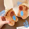 Catch Fish Plush Capybara Bag Pendant Fishing Net Cartoon Animal Keychain  Gift