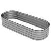 Galvanised Raised Garden Bed, Metal Planter Box with Safety Edging, for Flowers, Herbs, Succulents, Silver