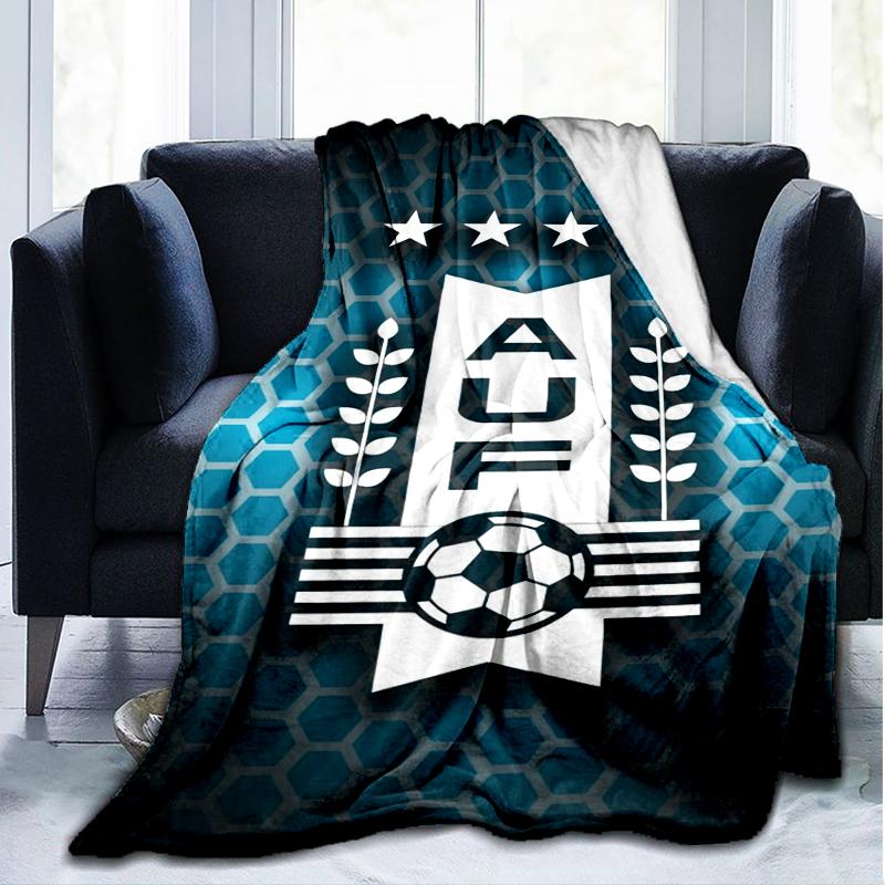 1pz Coperta morbida in flanella stampata con bandiera del football nazionale dell'Uruguay per camera da letto adulta, soggiorno, divano, campeggio, viaggi, regali per tifosi, regali di Natale