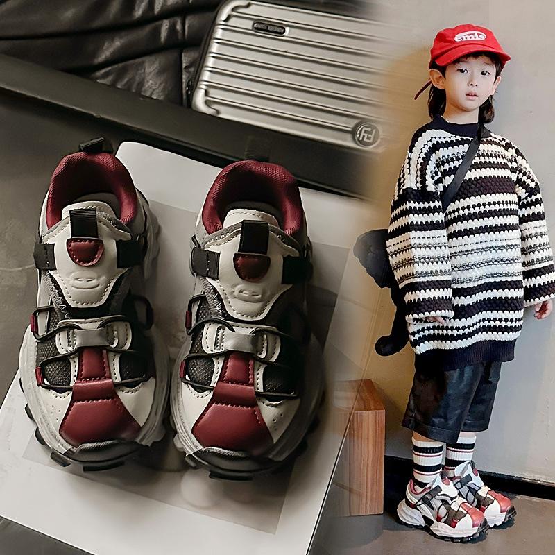 Jungenschuhe 2025 Frühling neue beliebte Kindersportschuhe schmutzabweisende Lauf-Papa-Schuhe weiche Sohlen ältere Kinder und Jungen