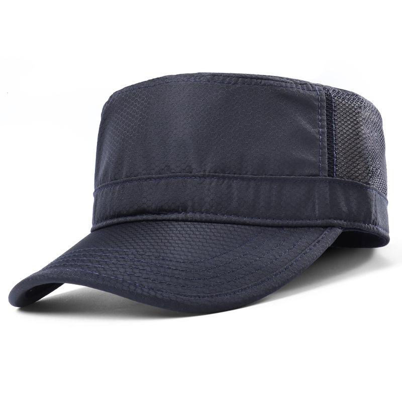 Casquettes militaires à séchage rapide pour hommes, casquettes de baseball à dessus plat d'été pour femmes, casquette de soleil d'extérieur en maille respirante, casquette militaire
