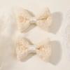 8Pcs Lace Embroidery Party Princess Hair Accessory Baby Duckbill Headpiece Handmade Bow Children Hair Clip