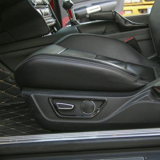 Seat Adjust Control Button Frame Trim Cover For Ford Mustang 2015+ Carbon Fiber