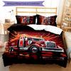 Truck Driver 3pcs Bedding Set Duvet Cover Closure Includes 1 Duvet Cover & 2 Pillowcases for All Seasons Bedroom Home Dorm Decor