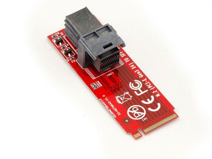 Convertisseur Adaptateur - U2 - M2 PCIe M Key - MiniSAS SFF-8643 - Cordon 1m - Noir
