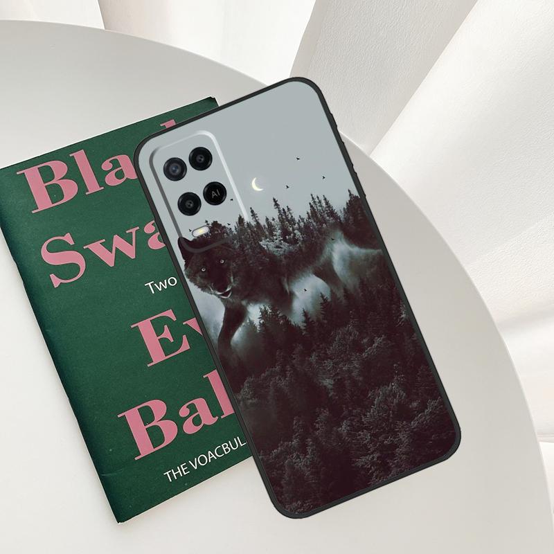 Wolf Art Case For Oppo A52 A72 A76 A96 A54 A74 A94 A54S A57S A58 A78 A98 A57 A77 A15 A16 A17 Cover