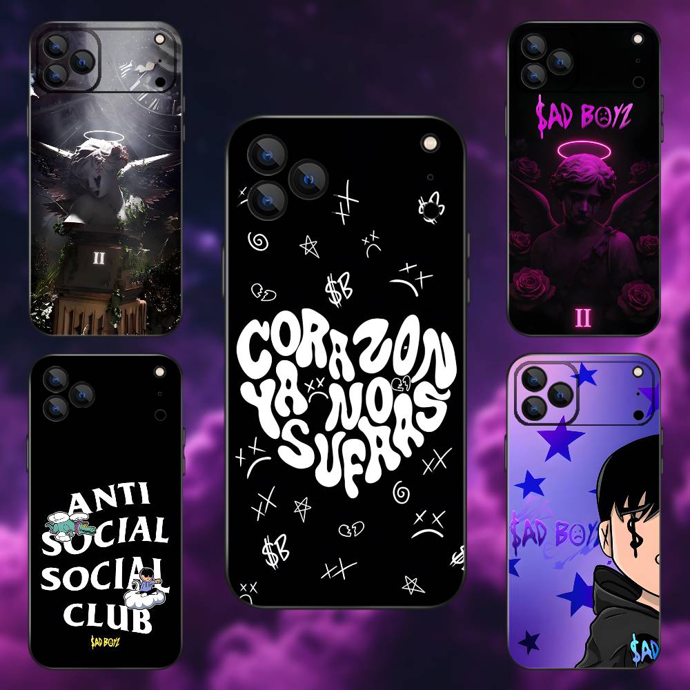 J-Junior H Sad Boyz Phone Case For iPhone 17,16,15,14,13,12,Pro,Max,Plus,E,SE4,Air,Mini Black Soft Box