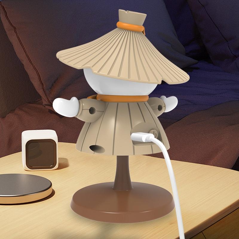 Cartoon Cute Scarecrow Usb Charging Battery Led Table Night Light Child Eye Adjustable Protection Warm White Desk Lamp Ornaments