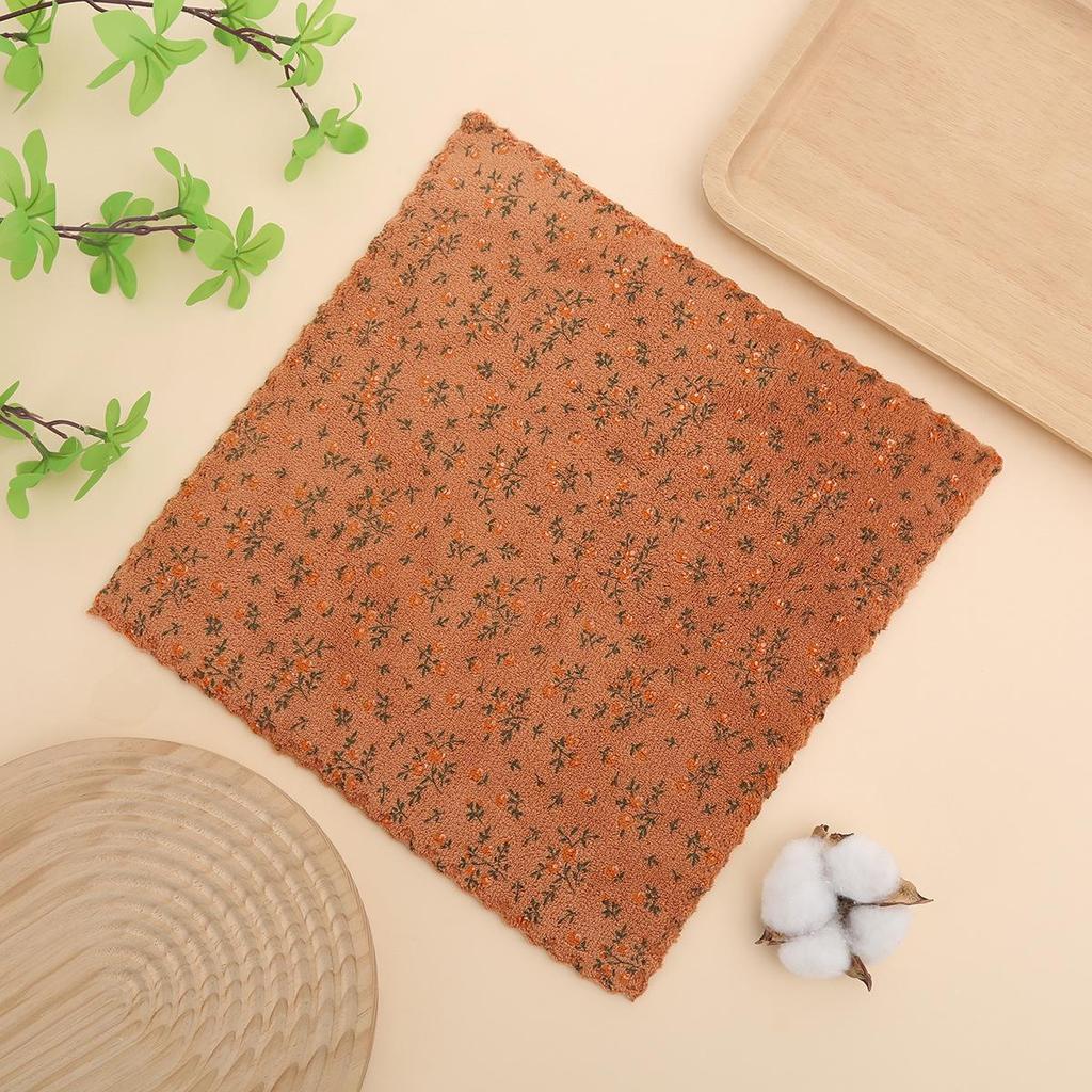 Coral Fleece Absorbent Kitchen Dishcloth - Small, Thick, Easy-to-Use Hand Towel for Dishwashing