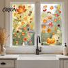 Holiday Gift Seasonal Souvenirs 5Pcs Autumn Maple Pumpkin Static Window Clings, Fall Harvest Stickers, Home Decorations Glue-Free Removable Decor for