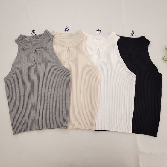 Sexy Halter Top with A Halter Top Sleeveless Knitted Knitted Top for Women Summer