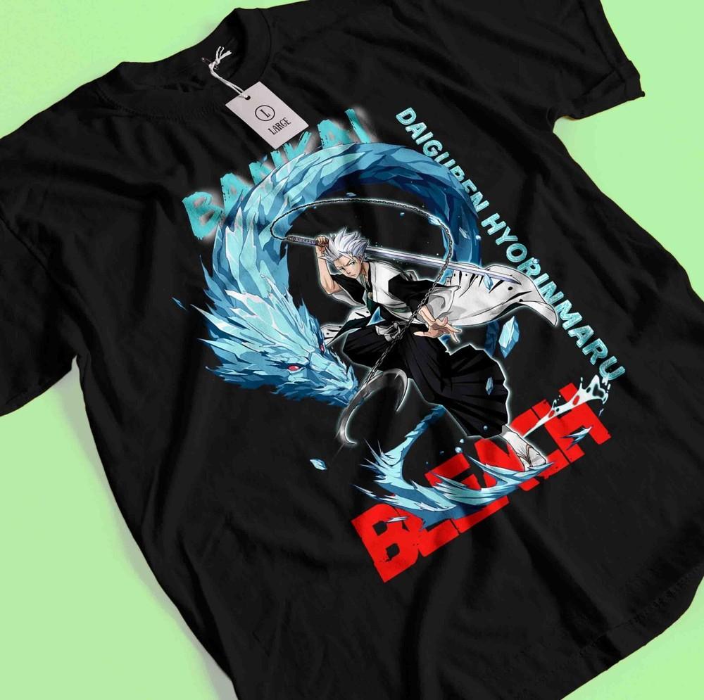 

Toshiro Hitsugaya Shirt Bleach Anime Tshirt Aizen T-Shirt Ichigo Bankai Yhwach XL