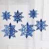6 Pcs Christmas Snowflake Ornaments 3D Large Iridescent Paper Snowflakes Hanging Decoration for Winter Wonderland Christmas Party Holiday New