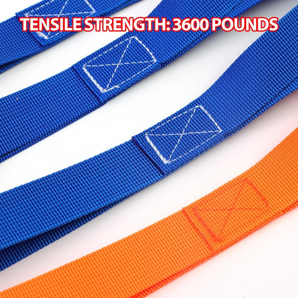 Soft Loops Tie Down Straps Secure Trailering Hauling Towing Rope Belt for Motorcycle Motorbike ATV Snowmobile Prevent Scratch