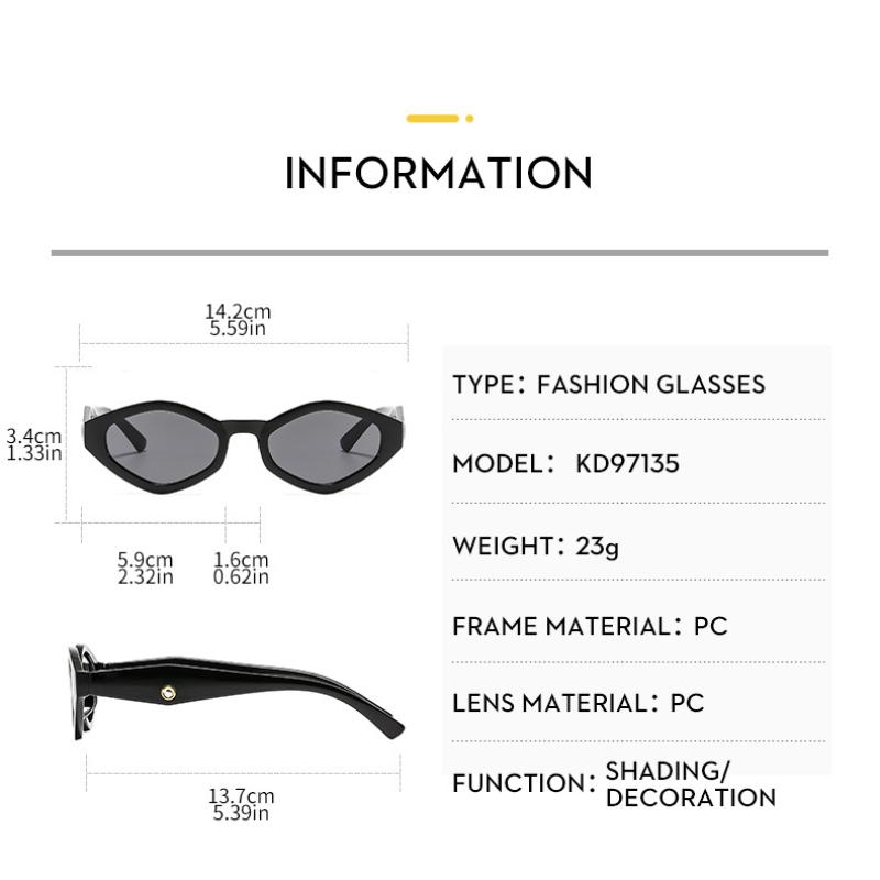 Damen-Sonnenbrille, modische polygonale Herren- und Damen-Sonnenbrille