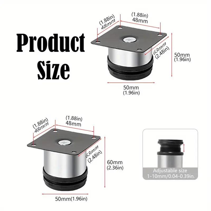 4Pcs Stainless Steel Adjustable Furniture Support Legs For Kitchen Cabinet Sofa TV Stand Furniture Feet