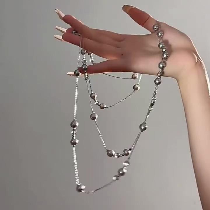 High-end Long Style, a Variety of Wearing Methods, Sweater Chain, High-end Gray Pearl Necklace, Femininity, Niche Light Luxury Collarbone Chain