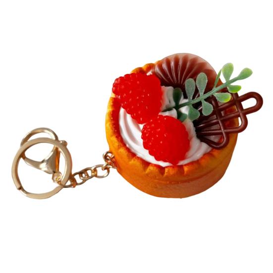 Simulated Food Squeeze Toy Keychain Stress Relief Bread Dessert Key Ring Backpack Hanging Decoration Bag Charm Purse Pendant
