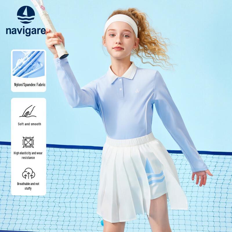Navigare Girls' Long-Sleeve POLO Shirt