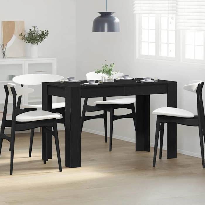 VidaXL Dining Table Black Oak 120x60x76 Cm Engineered Wood, Table, Dining Table, Dining Furniture, Kitchen Table, 861987