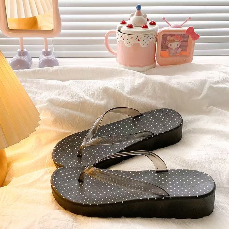 Women's Wedge Shoes 2025 Summer New Leopard Outdoor Breathable Flip Flops Comfortable Non Slip Soft Sole Beach Flats