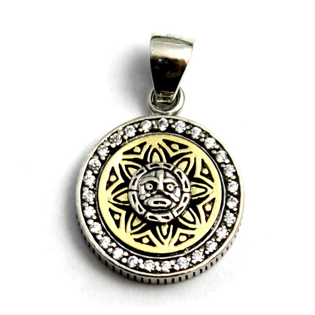 

good vibrations mexico mayan civilization aztec calendar sun stone pendant