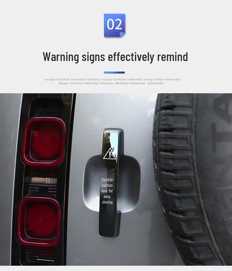 Land Rover Defender 2020-2025 Electric Soft Tailgate Warning & Handle Reminder Sticker for 90/110/130 Models