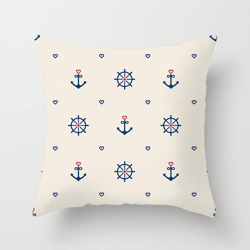 Retro Mediterranean Ocean Digital Print Peach Skin Pillow Cover Cushion Cover Wish Home Products Cushion Cover