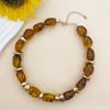 American Retro Amber Patterned Irregular Bead Necklace Suitable for Women's Daily and Party Wear