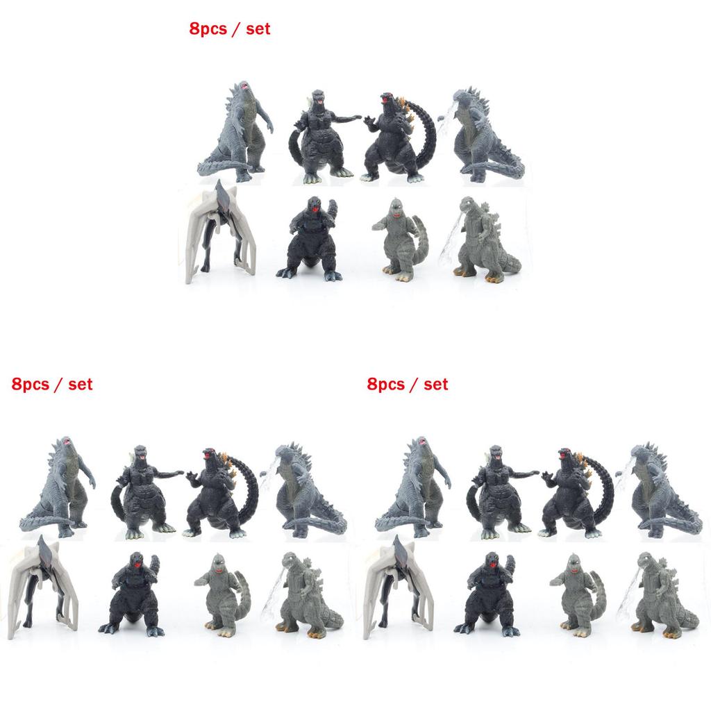Eight Piece Godzilla Kong Kim Battle Dinosaur Pvc Action Figure Collection For Kids And Decor