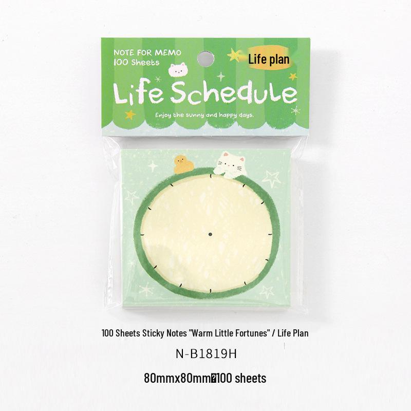 100 Sheets Artistic Cute Planner Sticky Notes - Warm Little Fortunes Series