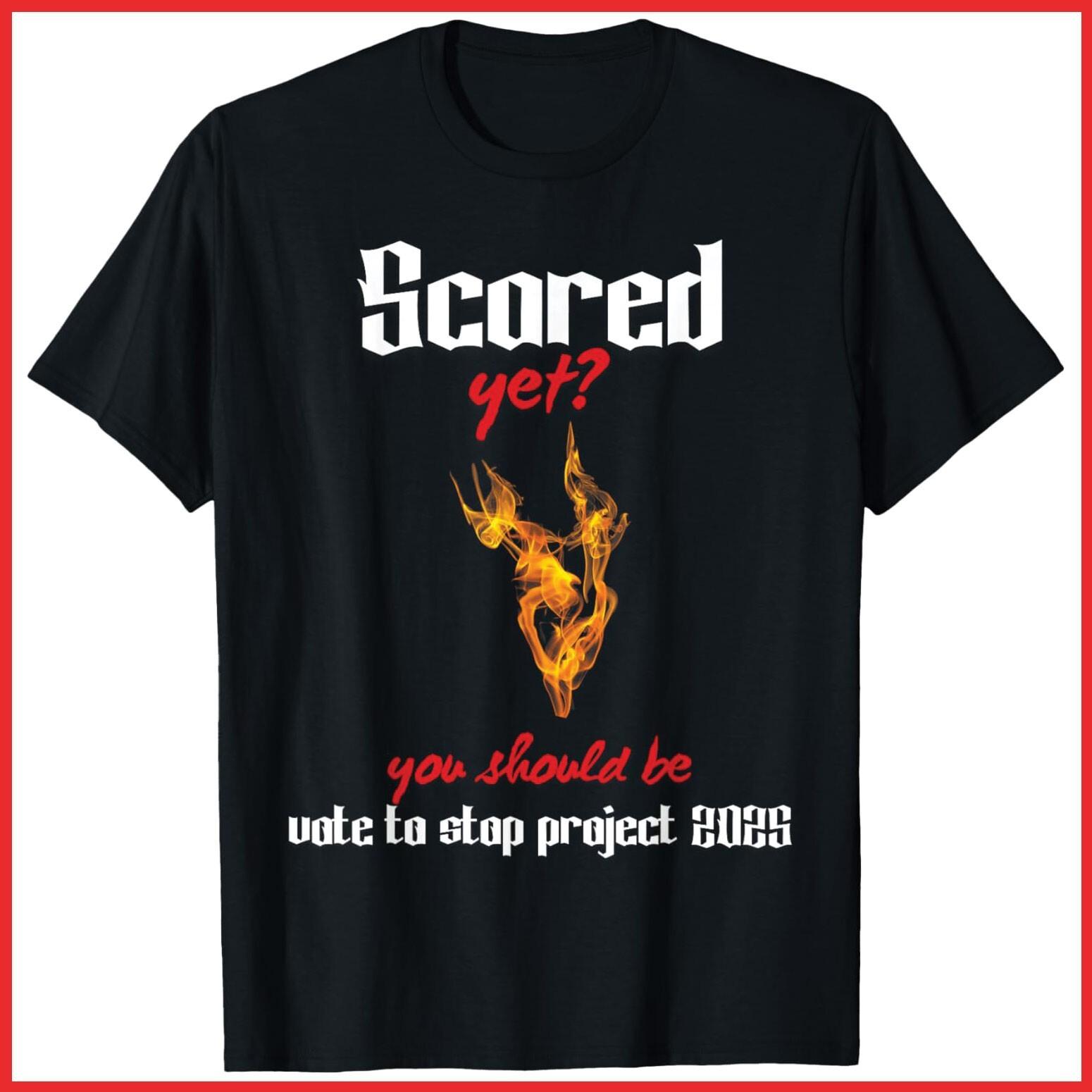 Stop Project 2025 Fight Facism Vote To Save Democracy Black Cotton T-Shirt S