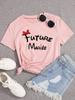 Casual Ladies Basic Ocollar White Short Sleeved Shirt Girl Future Mariee Love Bachelorette Wedding Party Women Shirt Aesthetic