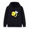 Cute Cartoon Bee Print Kids Hoodie, Unisex Boys Girls Casual Soft Pullover Sweatshirt, Comfortable Long Sleeve Hooded Top for Daily Wear and Outdoor A