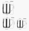 Professional 304 Stainless Steel Milk Frothing Pitcher with Scale Latte Art Cup 350/550/900ML for Home Barista Coffee Making