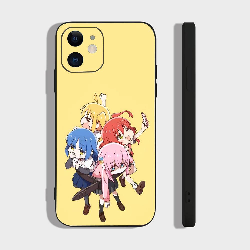 ANIME B-Bocchi The Rock-l For IPhone 13,17,11,12,16,14,15,Plus,Pro Max Soft Silicone Black Phone Case