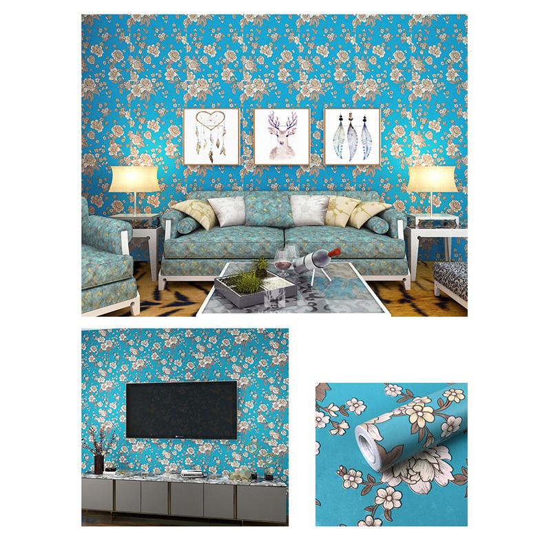 10m/20m PVC Pogrubione Europejskie Vintage Kwiatowe Tło Drukowane Samoprzylepne Tapety Naklejki Renowacyjne Wystrój Domu Hotelowego