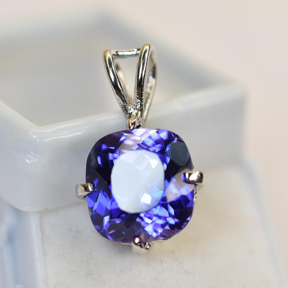 14.75 Ct Ceylon Blue Sapphire 925 Sterling Silver Pendant Natural Certified