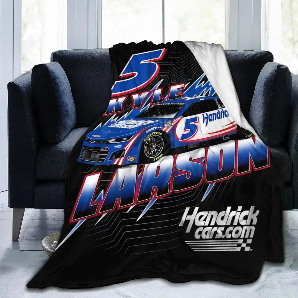 Kyle Larson 5 All Season Fleece Blanket Throw Ultra Soft Flannel Blanket Digital Printed Premium Fluffy Microfiber Fleece