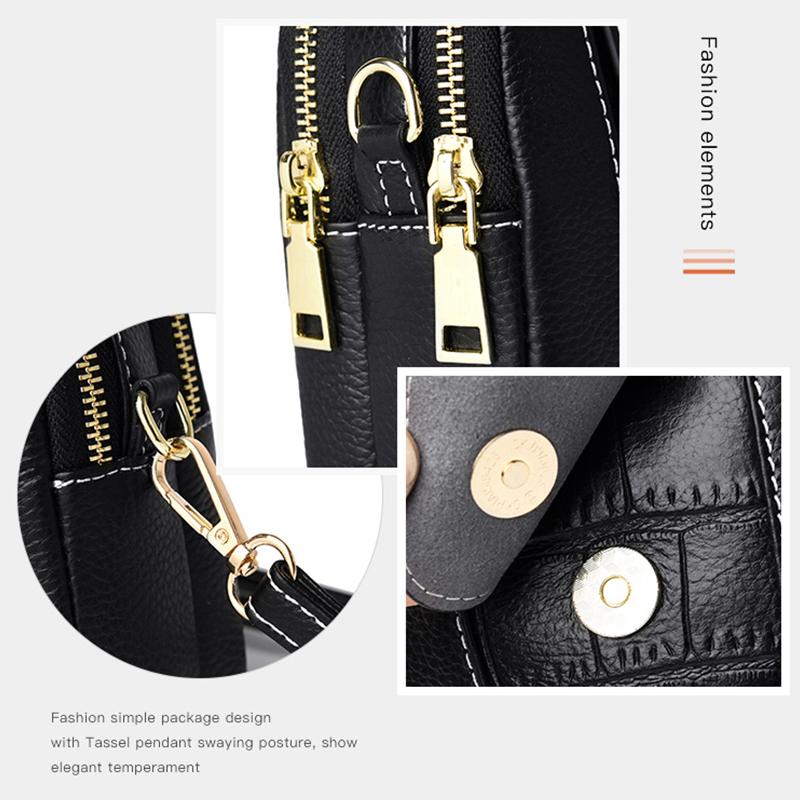 Vintage Small Crossbody Bag Women Alligator PU Messenger Bag Small Double-layer Handbag Shopping Lady Purse Phe Bag Bolso