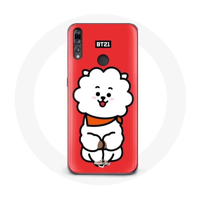 Coque pour Huawei P30 Lite BTS Bangtan Garçons BT21 RJ de Jin Fond Rouge