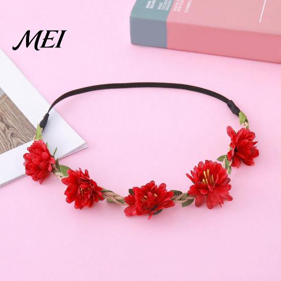Artificial Flower Headband for Travel Headband, Crown, Headpiece, Boho Floral Wreath Gentle Style Hairband Dresses Wedding Birthday Festival