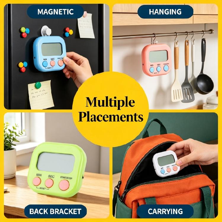 Household Magnetic Countdowns Timer Set, 12 Pack Digital Kitchen Timers with LCD Readout for Cooking Baking and Time Tracking
