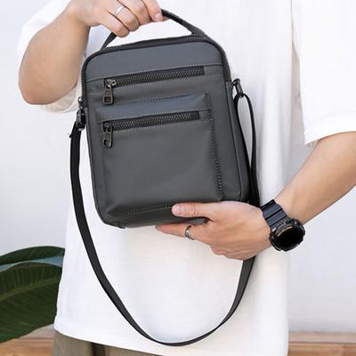 Men Single Shoulder Bag Waterproof Large Capacity Zipper Pockets Portable Handle Adjustable Straps Male Women Casual Crossbody Messenger Bag