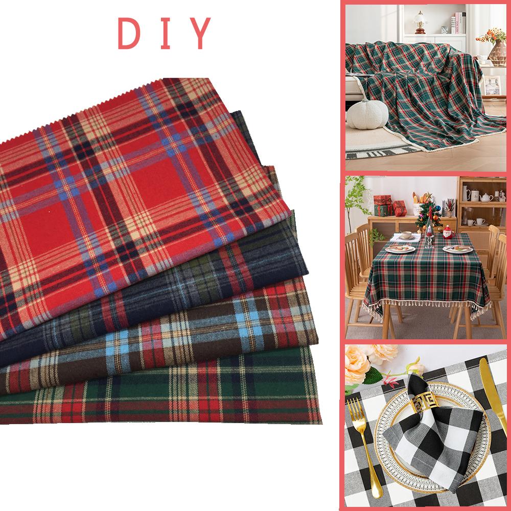 Christmas Plaid Fabric Check Print Polyester Squares Bundles Christmas Buffalo for Sewing Patchwork DIY Craft Holiday Decoration