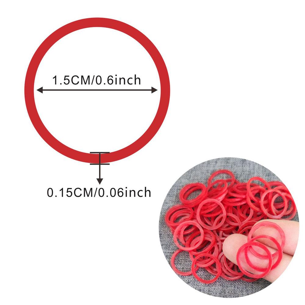 600pcs Red O Rings Rubber Bands 1.5cm/ 0.6inch Rubber Bands Elastic Rubber Ring Stretchable Latex Rings Supplies For Home Office