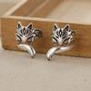 New Trendy Fox Shape Clip Earrings for Women Antique Silver Color 2023 Ear Cuff Earrings Girl Statement Jewelry Drop Ship