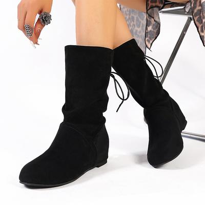 Women Suede Snow Mid Calf Boots Flats Fashion Shoes Woman 2024 Trend Winter Chelsea Boots Walking Desigenr New Mujer Goth Botas