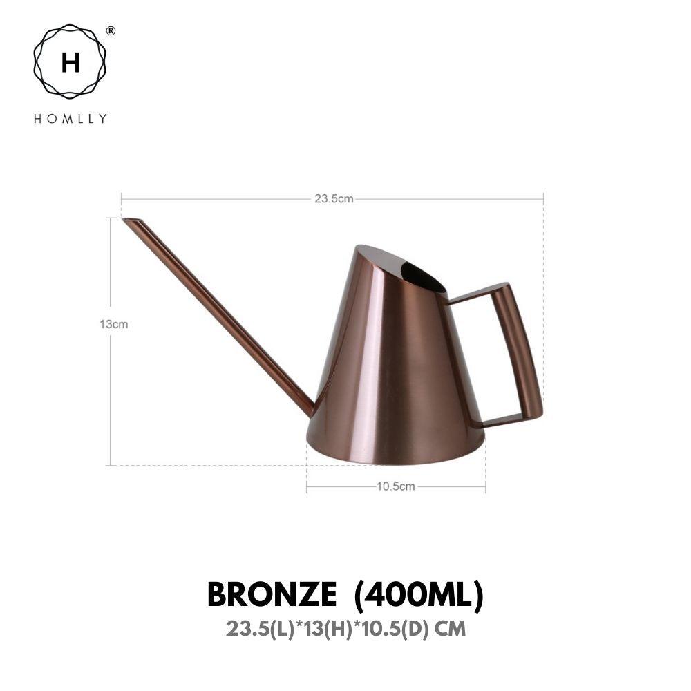 Homlly Keii Gold Long Spout Stainless Steel Gardening Watering Can Kettle Pot for Indoor Plants and Garden