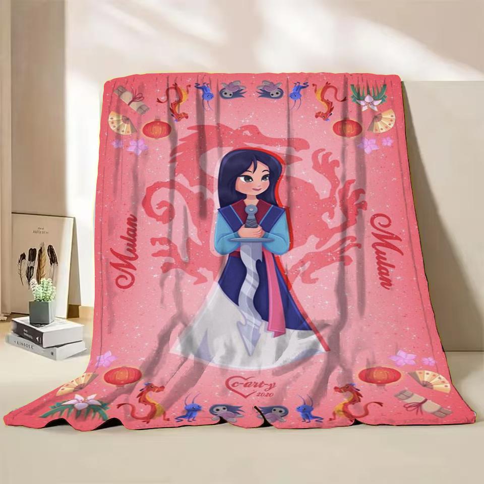 Disney Mulan Flannel Throw Blankets for Bed Sofa Home Bedroom Office Travel Children's Cover Blanket Kids Winter Warm Soft Gifts